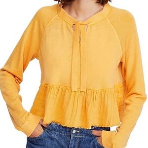 Free People sweet jane yellow pullover